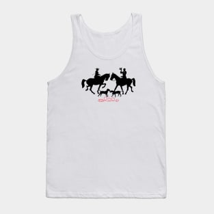 Romantic horse riding with dogs. Valentine's Day illustration Tank Top